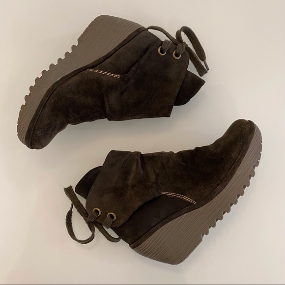 Fly London | Yama Sludge Suede Wedge Booties | Size 39 - Picture 4 of 16